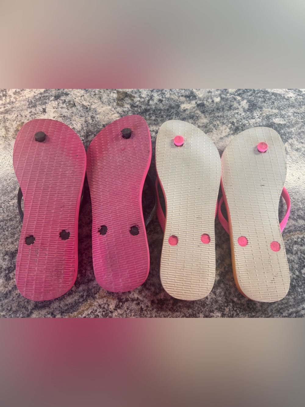 Havaianas Flip Flops - Pink, Yellow & Orange Gradient + Leopard - Picture 3 of 3